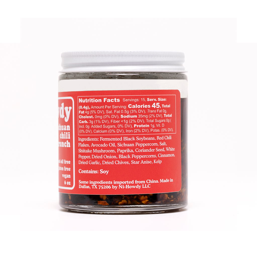 Ni-Howdy Sichuan Chili Crunch | Seed Oil Free | Gluten Free