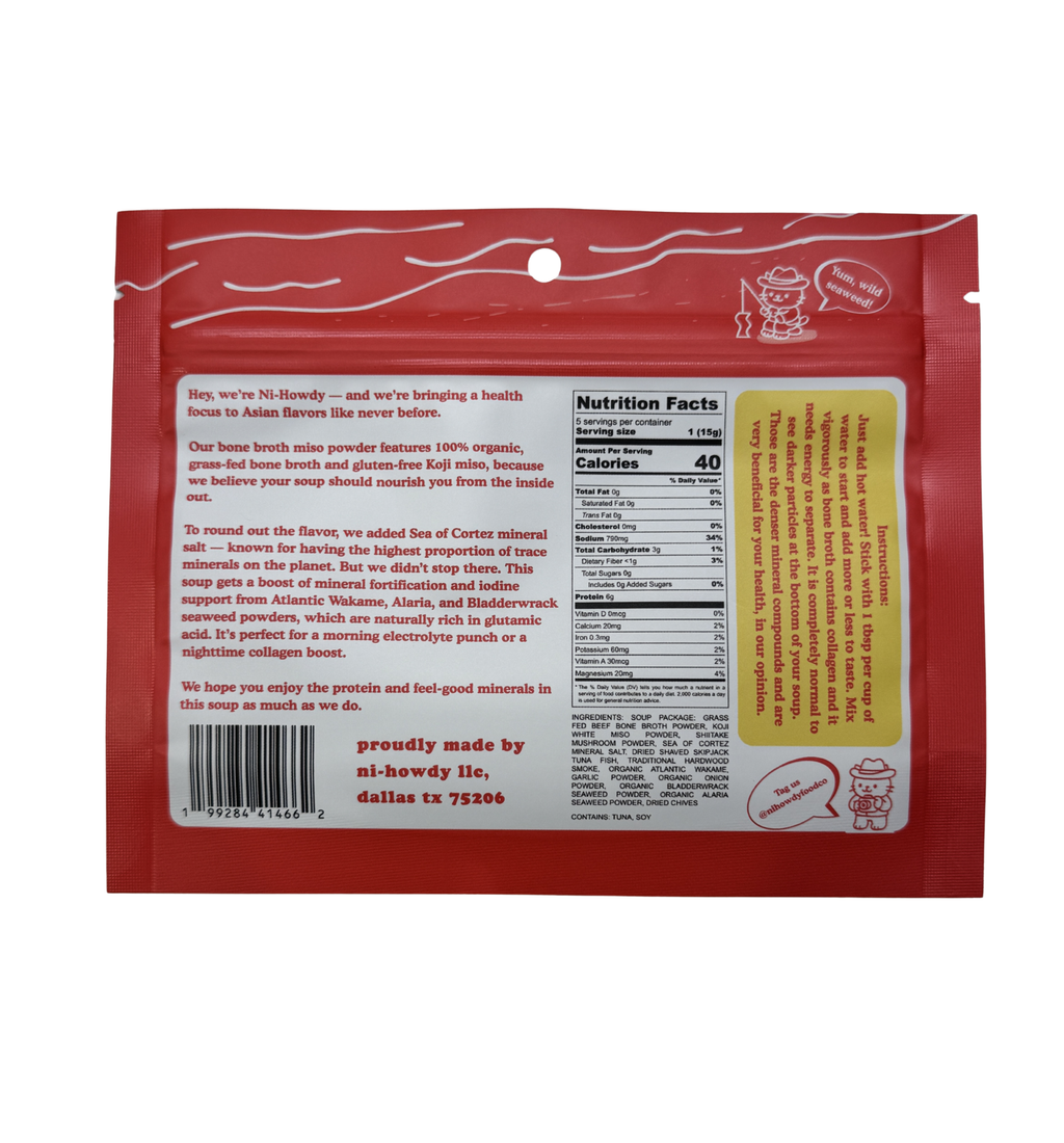 Instant Bone Broth Miso Powder | Seed Oil Free | Gluten Free | Preservative Free