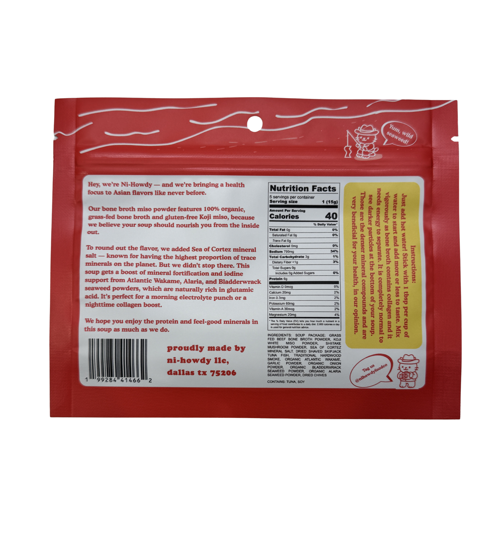 Instant Bone Broth Miso Powder | Seed Oil Free | Gluten Free | Preservative Free